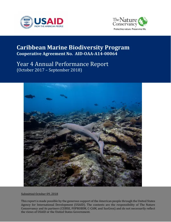 Year 4 Annual Performance Report: Caribbean Marine Biodiversity Program