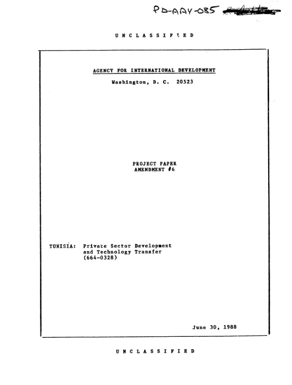 Private sector development and technology transfer : amendment no. 6