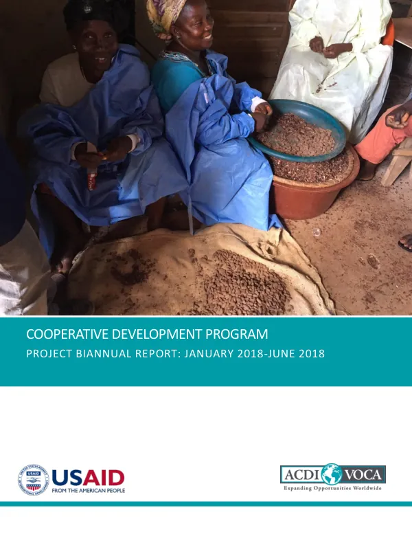 Cooperative Development Program (CDP) Project Project Biannual Report: January 2018-June 2018