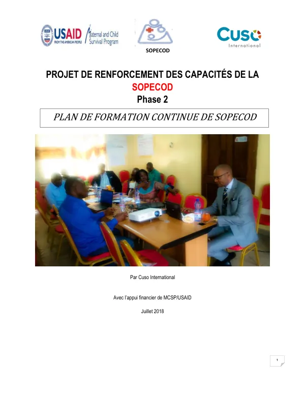 Plan de Formation Continue de SOPECOD