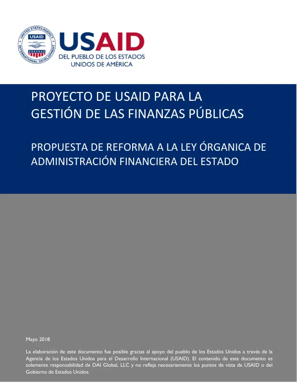 Propuesta de Reforma a la Ley Orgánica de Administración Financiera del Estado
