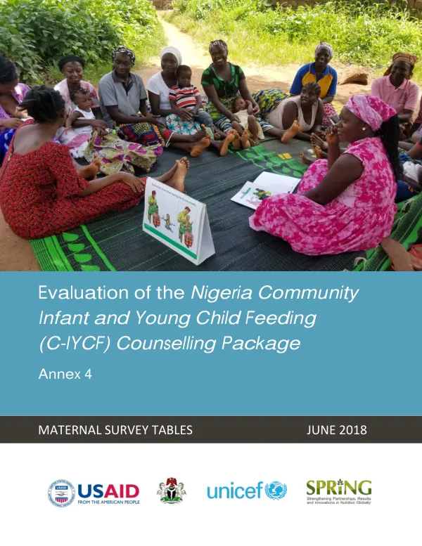 Evaluation of the Nigeria Community Infant and Young Child Feeding (C-IYCF) Counselling Package