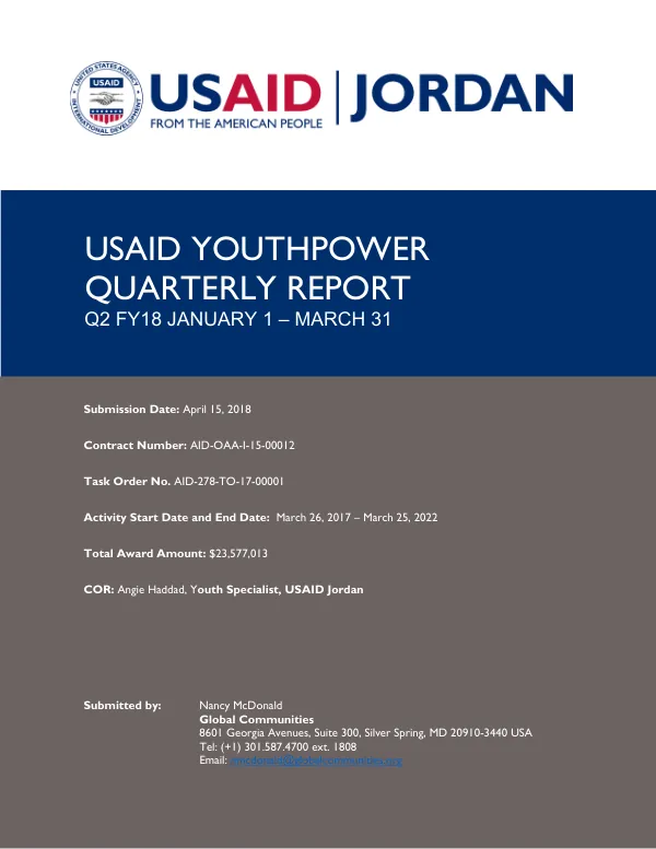 USAID YouthPower Activity Quarterly Report Q2 FY18