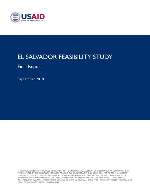 El Salvador Feasibility Study: Final Report