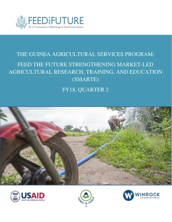 THE GUINEA AGRICULTURAL SERVICES PROGRAM: SMARTE