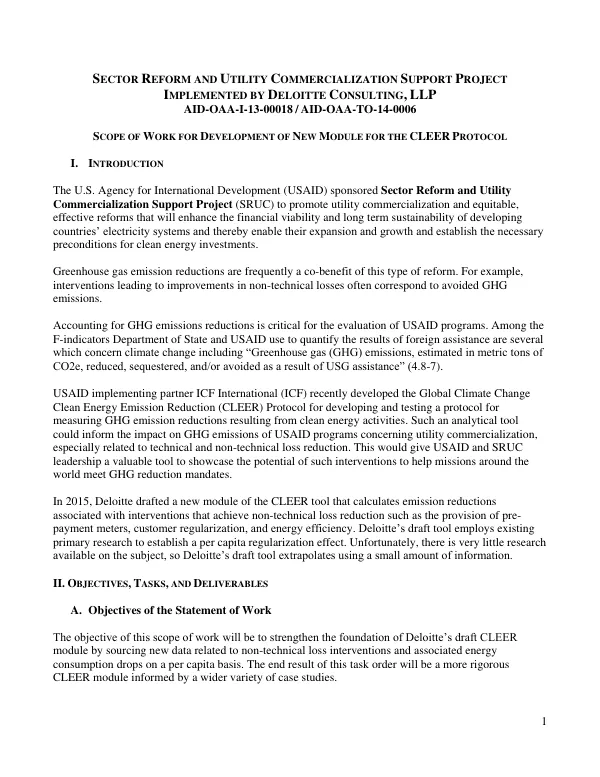 Sector Reform and Utility Commercialization Support Project