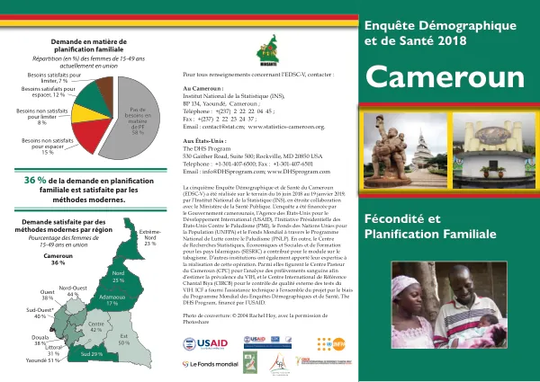 La cinquième Enquête Démographique et de Santé du Cameroun (EDSC-V)