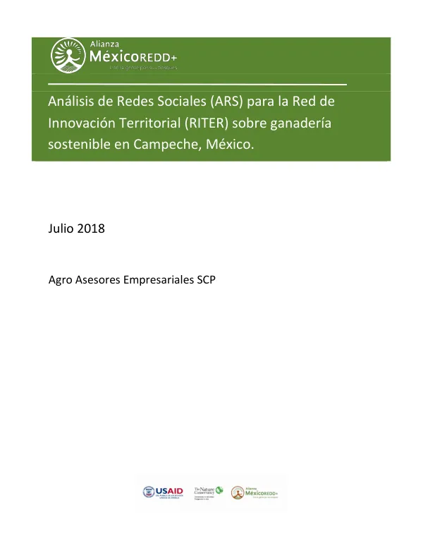 Análisis de Redes Sociales (ARS) para la Red de Innovación Territorial (RITER) sobre ganadería sostenible en Campeche, México