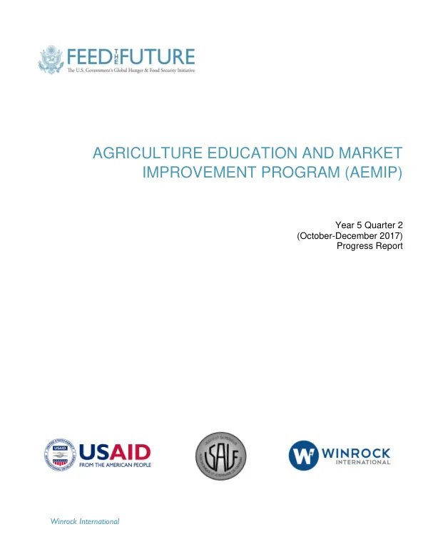 Agriculture Education and Market Improvement Program (AEMIP) Year 5 Quarter 2 Progress Report