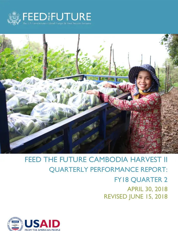 Feed the Future Cambodia Harvest II: FY18 Quarter 2 Performance Report
