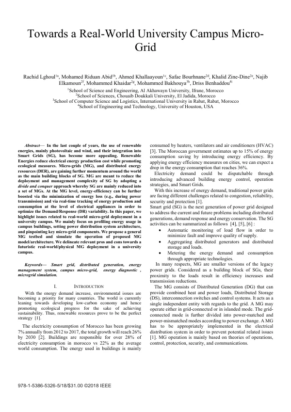 Towards a Real-World University Campus Micro-Grid