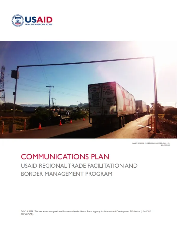 USAID Regional Trade Facilitation and Border Management Program (TFB) Communications Plan