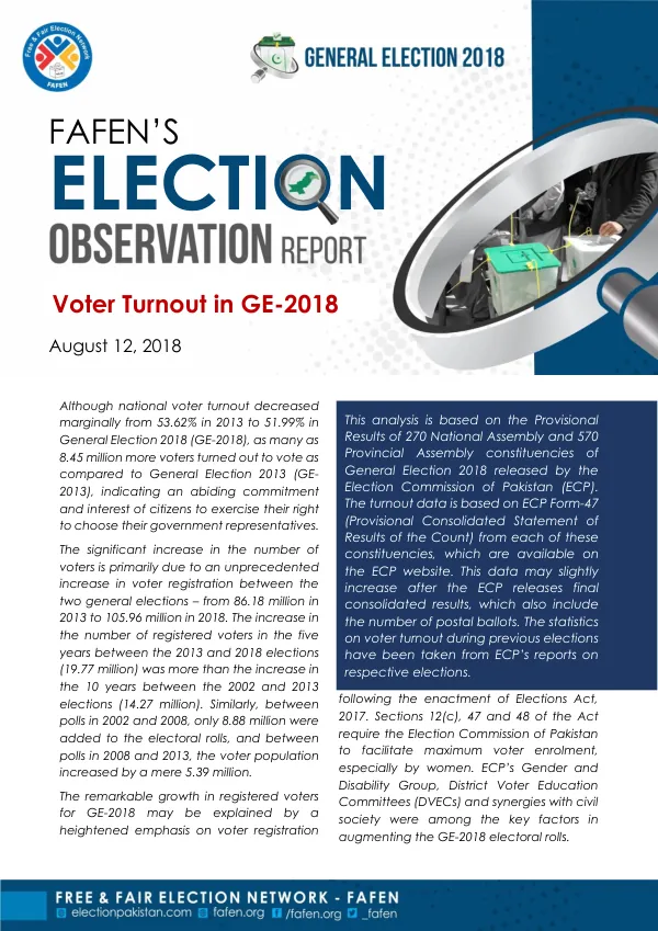 Voter Turnout in GE-2018: Analysis of Provisional Results
