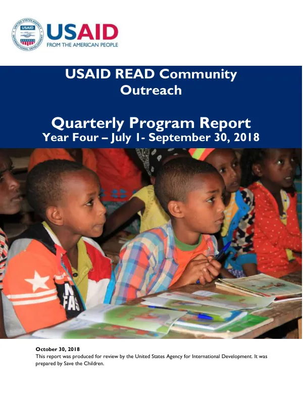 Quarterly Program Report: READ Community Outreach - FY2019 Quarter One (July 1-September 30, 2018)