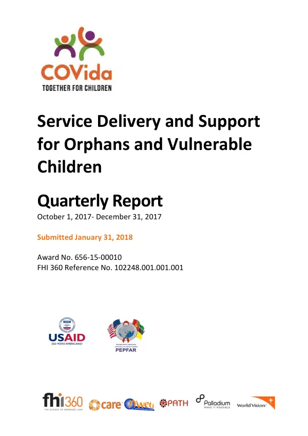 Quarterly Report for period October 1 – December 31, 2017, Submitted January 31, 2018