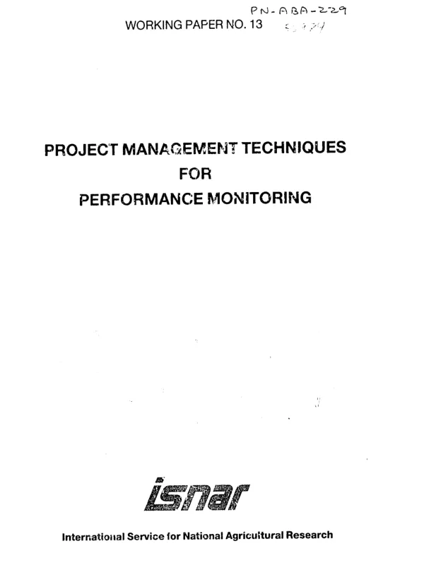 Project management techniques for performance monitoring