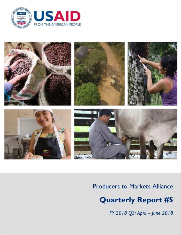 USAID Colombia Producers to Markets Alliance | Quarterly Report 05