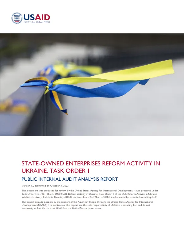 State-Owned Enterprises Reform Activity in Ukraine, Task Order 1