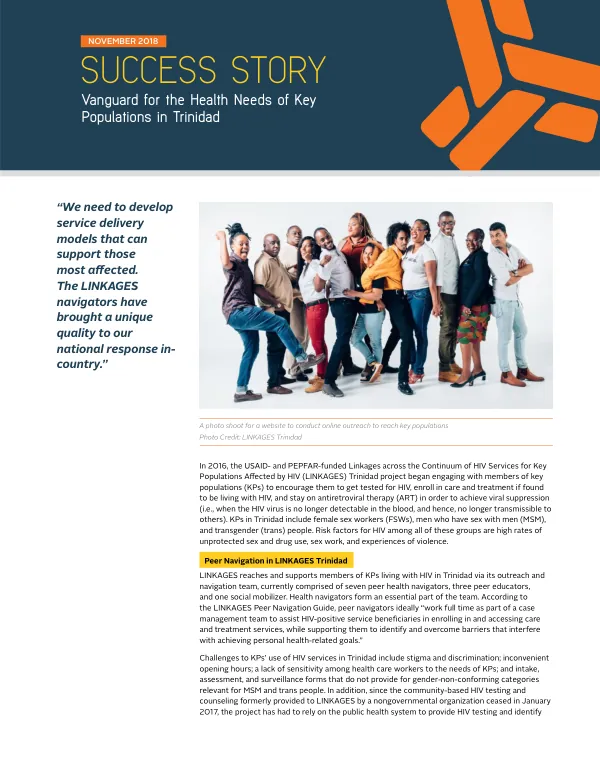 Peer Health Navigators at Work: Vanguard for the Health Needs of Key Populations in Trinidad