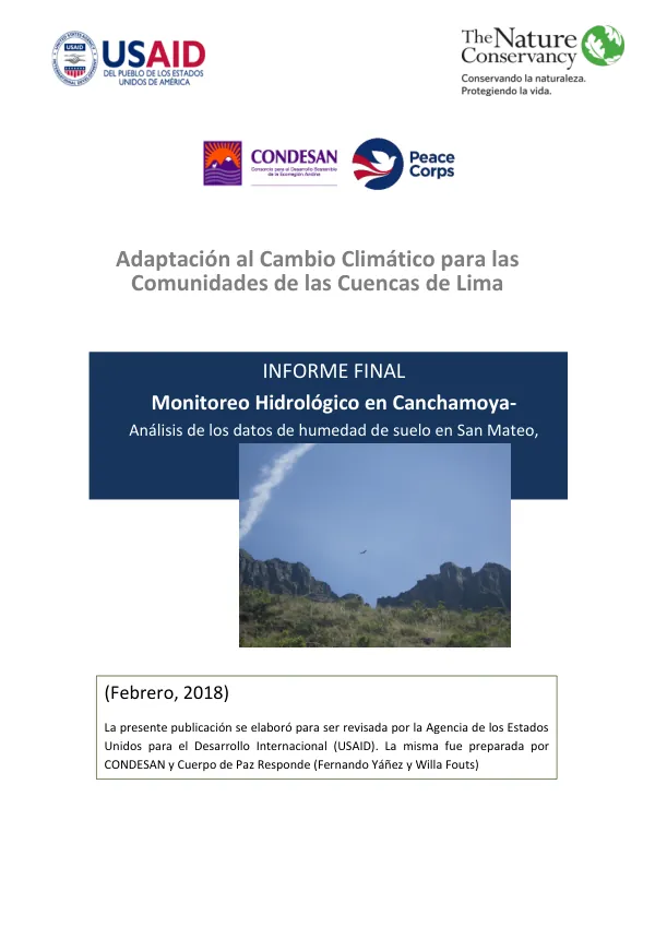 Final Report: Monitoreo Hidrológico en Canchamoya - Análisis de los datos de humedad de suelo en San Mateo, Huarochirí