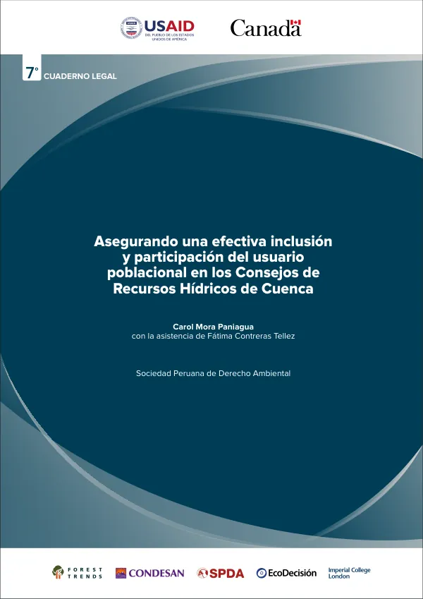 Asegurando una efectiva inclusión y participación del usuario poblacional en los Consejos de Recursos Hídricos de Cuenca