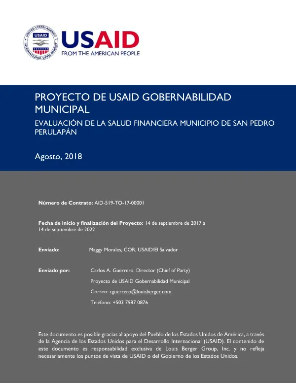Evaluación de la salud financiera del municipio de San Pedro Perulapán