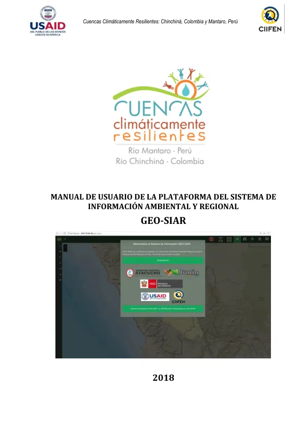 Manual de Usuario de la Plataforma del Sistema de Información Ambiental y Regional GEO-SIAR