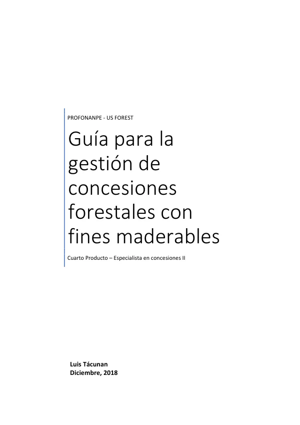 Guía para la gestión de concesiones forestales con fines maderables
