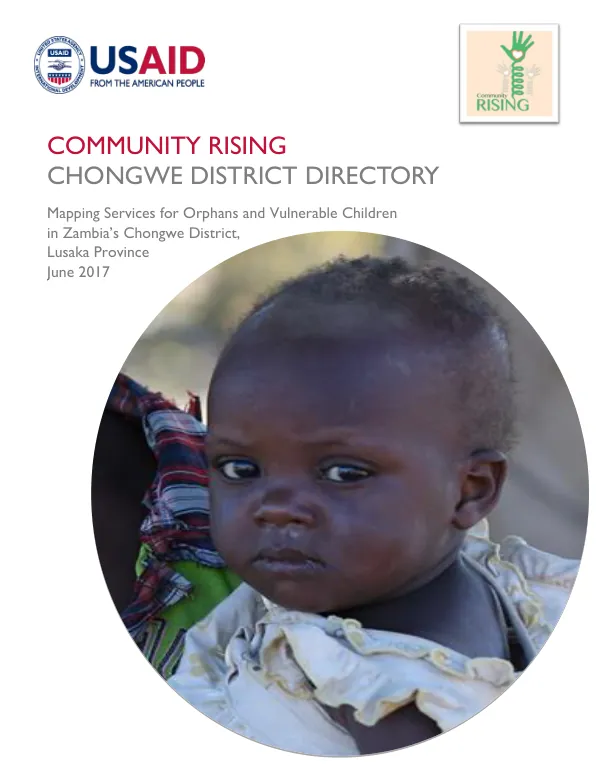Community Rising Chongwe District Directory Mapping Services for Orphans and Vulnerable Children in Zambia’s Chongwe District