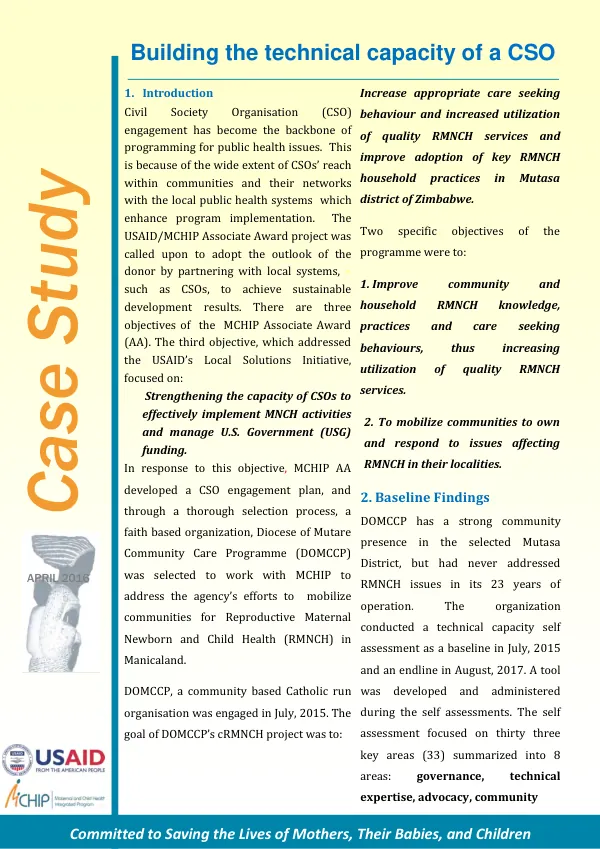 Case Study: Committed to Saving the Lives of Mothers, Their Babies, and Children