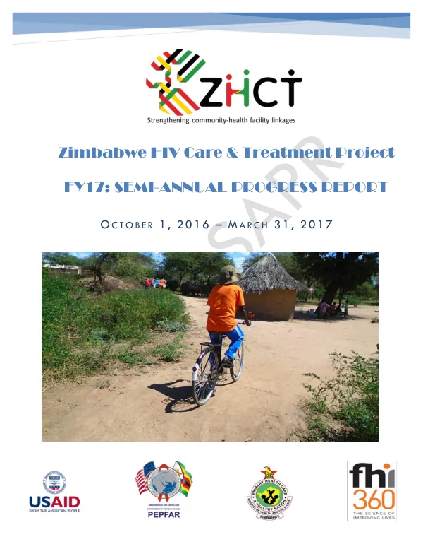 FY17 Semi-Annual Progress Report for the Zimbabwe HIV Care and Treatment Project