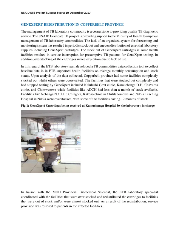 USAID ETB Project Success Story: 19 December 2017
