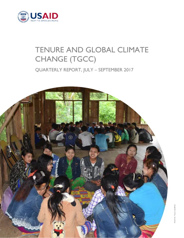 Tenure and Global Climate Change (TGCC) Quarterly Report, July – September 2017