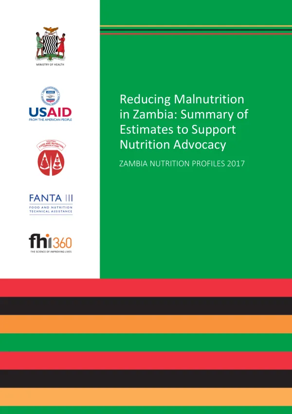 Reducing Malnutrition in Zambia: Summary of Estimates to Support Nutrition Advocacy