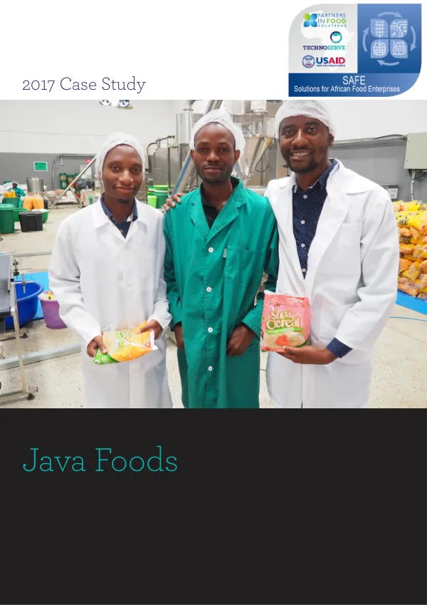 Java Foods 2017 Case Study