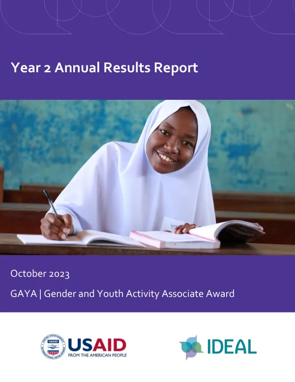 Year 2 Annual Results Report: Gender and Youth Activity Associate Award
