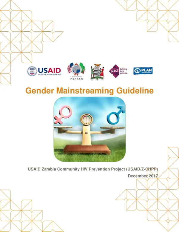 Gender Mainstreaming Guideline for USAID/Z-CHPP
