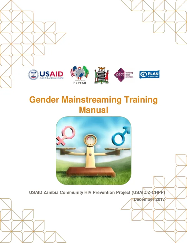 Gender Mainstreaming Training Manual, USAID/Z-CHPP