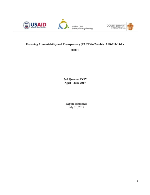 Fostering Accountability and Transparency (FACT) in Zambia