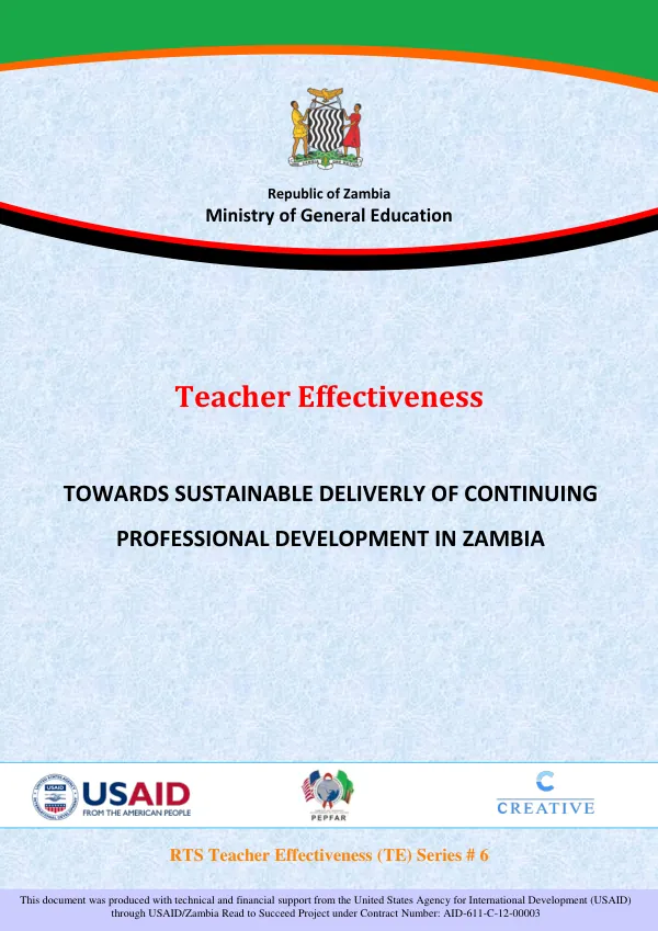 Towards Sustainable Delivery of Continuing Professional Development in Zambia
