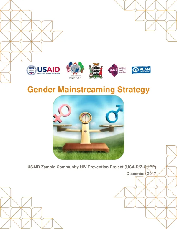 Gender Mainstreaming Strategy for USAID/Z-CHPP