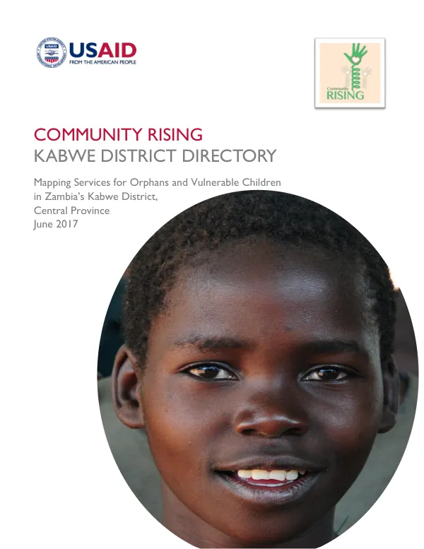 Kabwe District Directory: Mapping Services for Orphans and Vulnerable Children in Zambia’s Kabwe District, Central Province