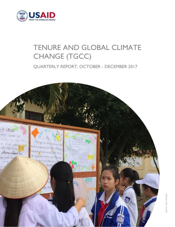 Tenure and Global Climate Change (TGCC) Quarterly Report, October - December 2017