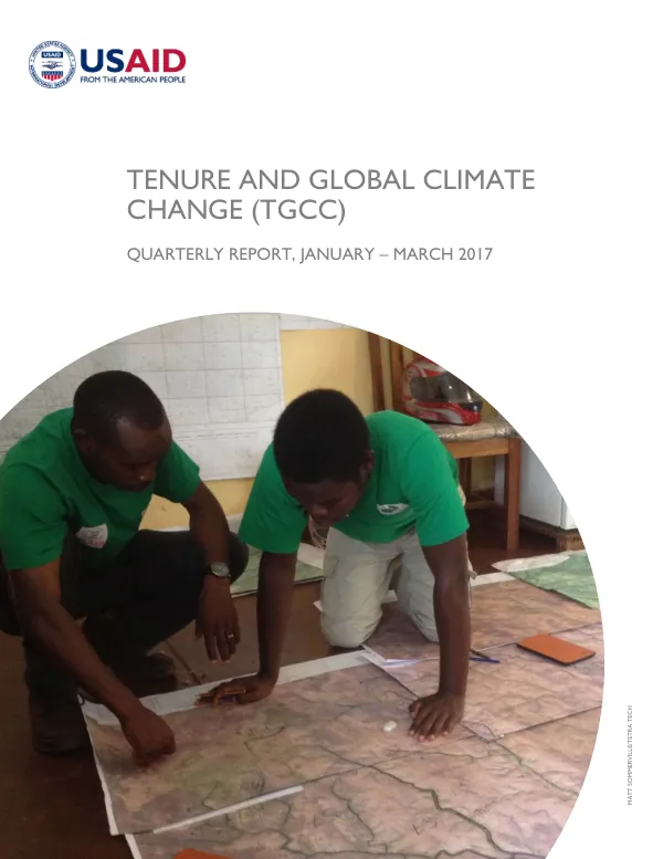 Tenure and Global Climate Change (TGCC) Quarterly Report, January – March 2017