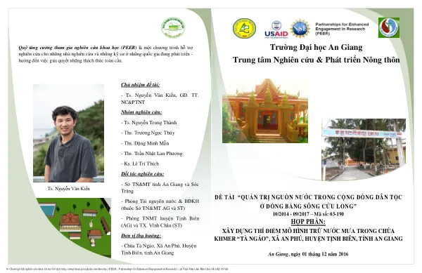 Quản Trị Nguồn Nước Trong Cộng Đồng Dân Tộc Ở Đồng Bằng Sông Cửu Long