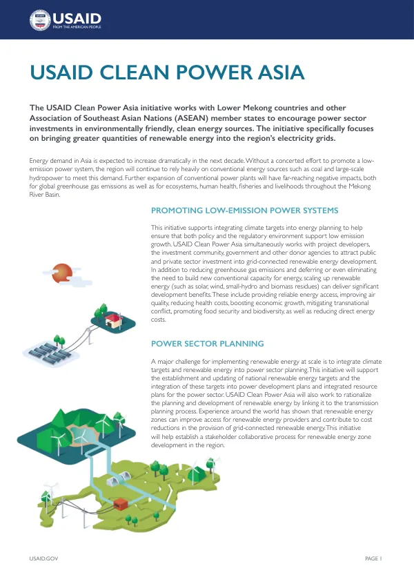 USAID Clean Power Asia: Promoting Low-Emission Power Systems in the Lower Mekong Region