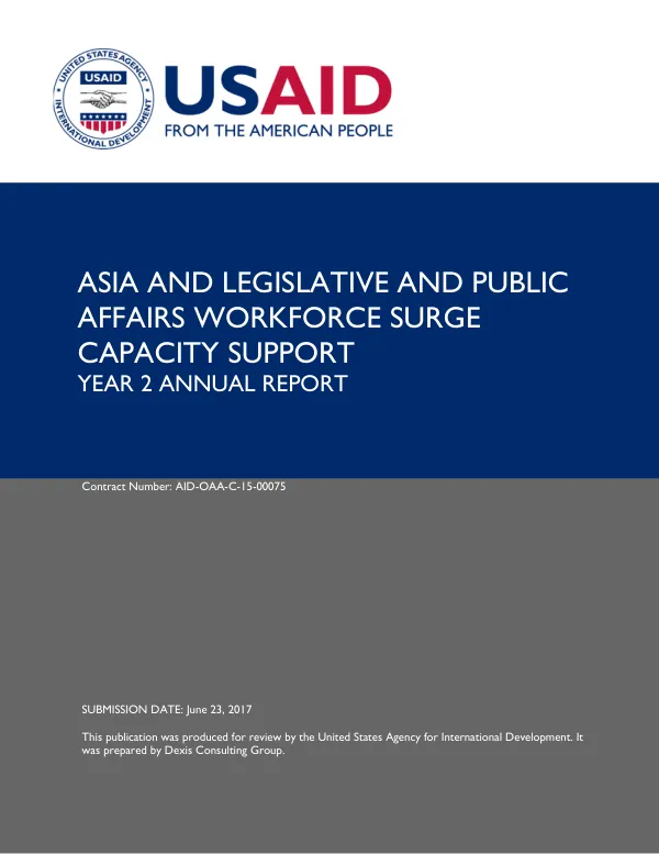 Asia and Legislative Affairs Workforce Surge Capacity Support Year 2 Annual Report