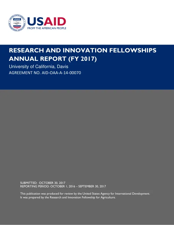 Research and Innovation Fellowships Annual Report (FY 2017)