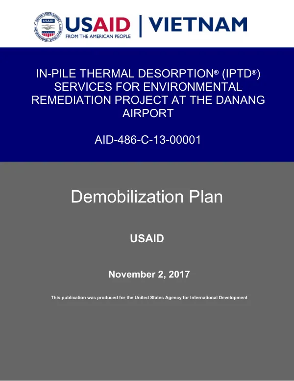 Demobilization Plan for Environmental Remediation at Da Nang Airport