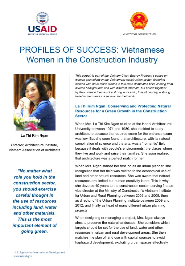Profiles of Success: Vietnamese Women in the Construction Industry